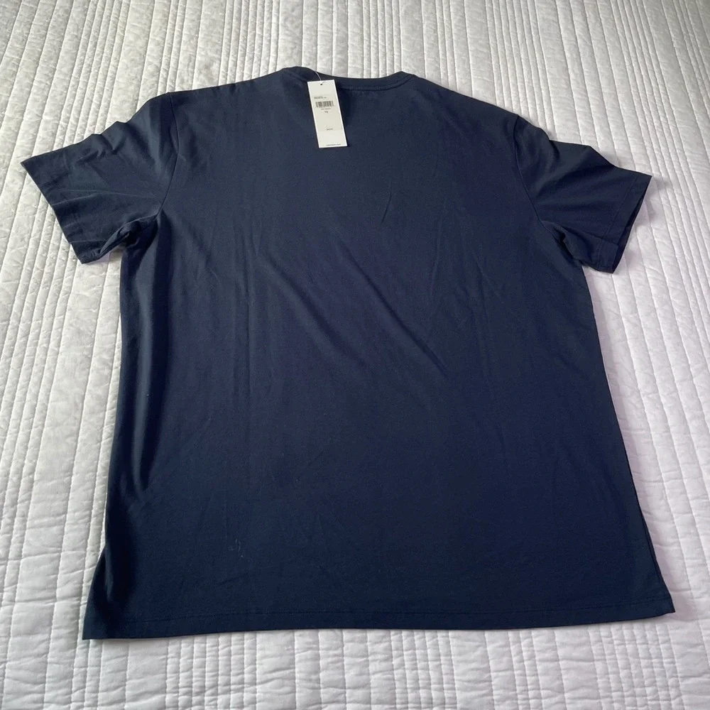 Calvin Klein Jeans Womens Logo T-Shirt Navy Blue Red Embroidery Large NEW